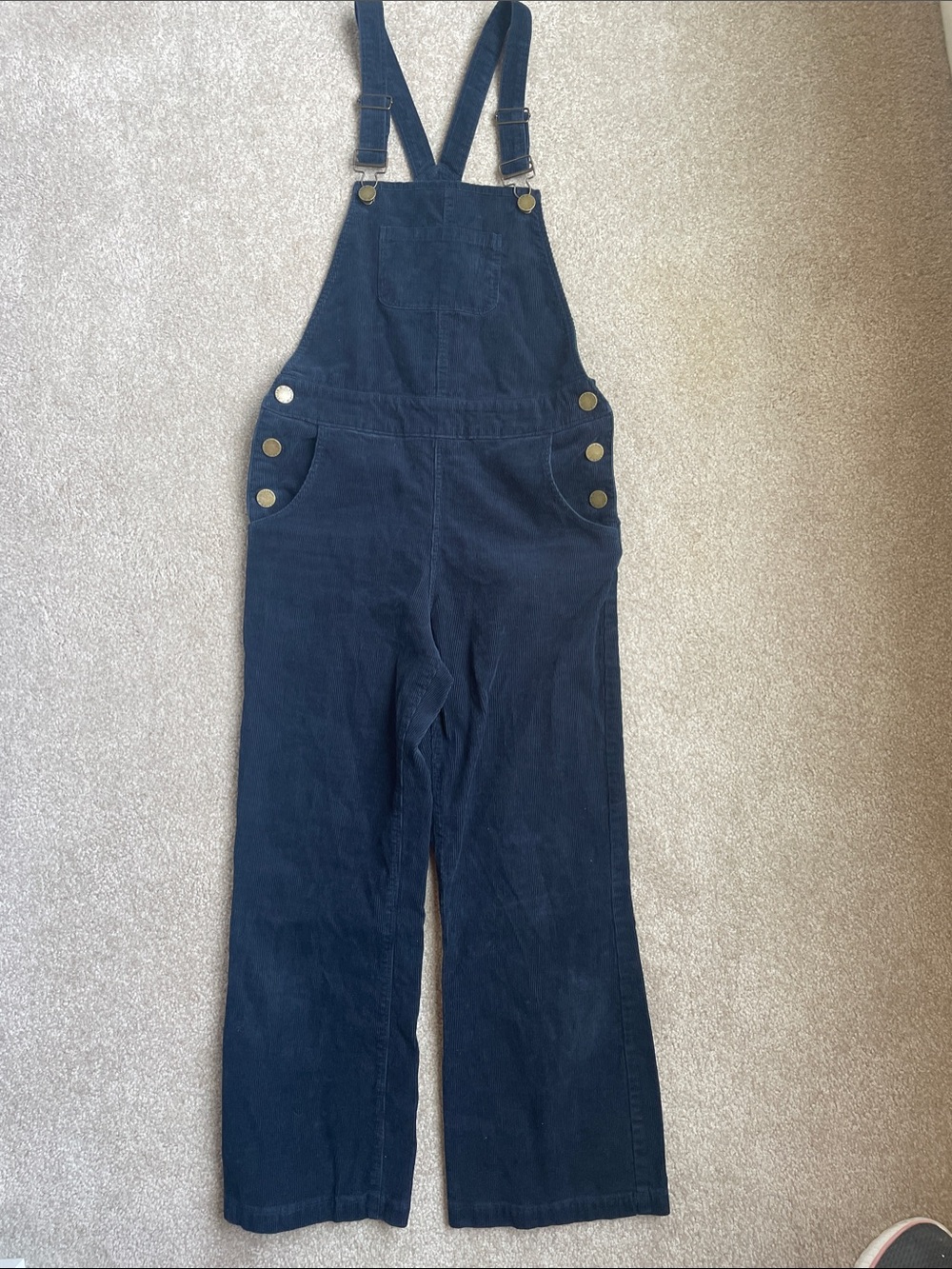 O'Neill Navy Cropped Corduroy Overalls Jumpsuit